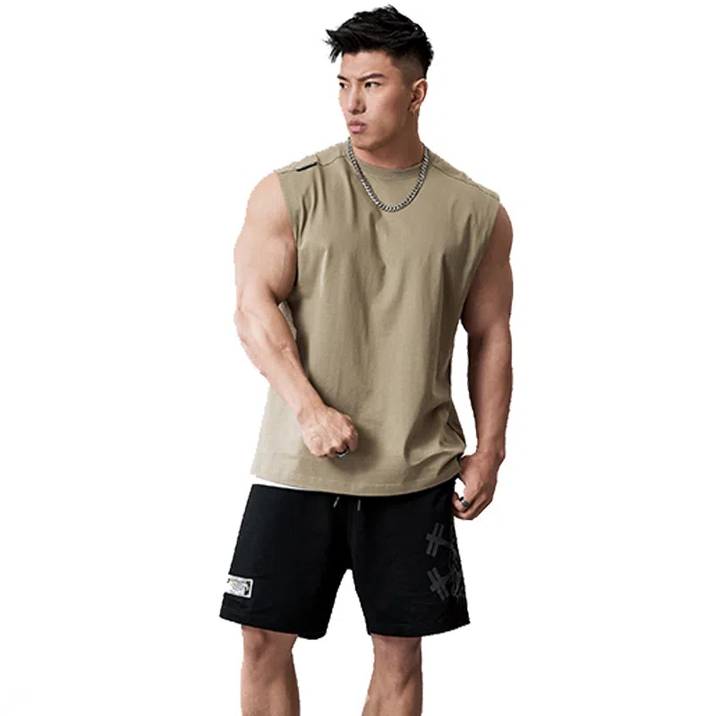 Muscle Dog Solid Sleeveless Tank Top