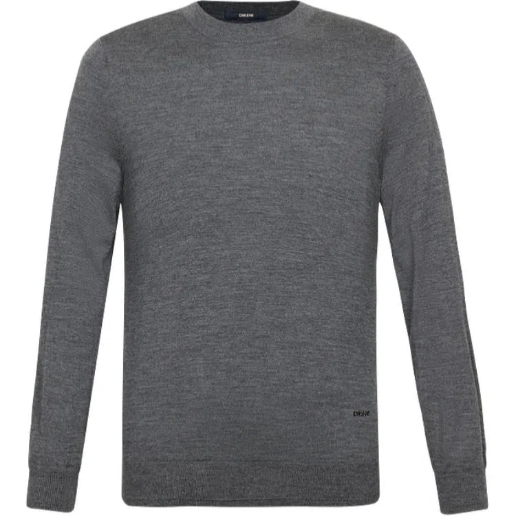 迪柯尼 纯色简约圆领修身保暖毛衣 男款