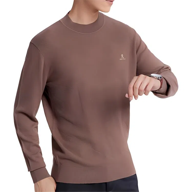 梦特娇 圆领套头纯色修身毛衣 男款