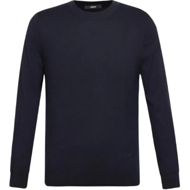 迪柯尼 纯色简约圆领修身保暖毛衣 男款