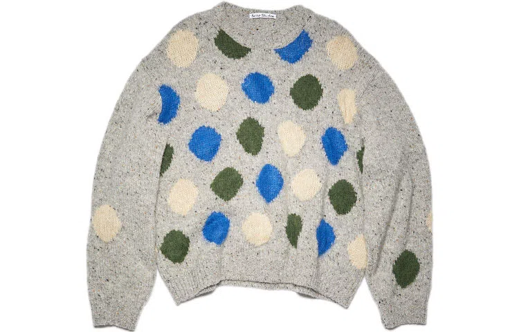 Acne Studios FW21 Polka Dot Wool Sweater Gray