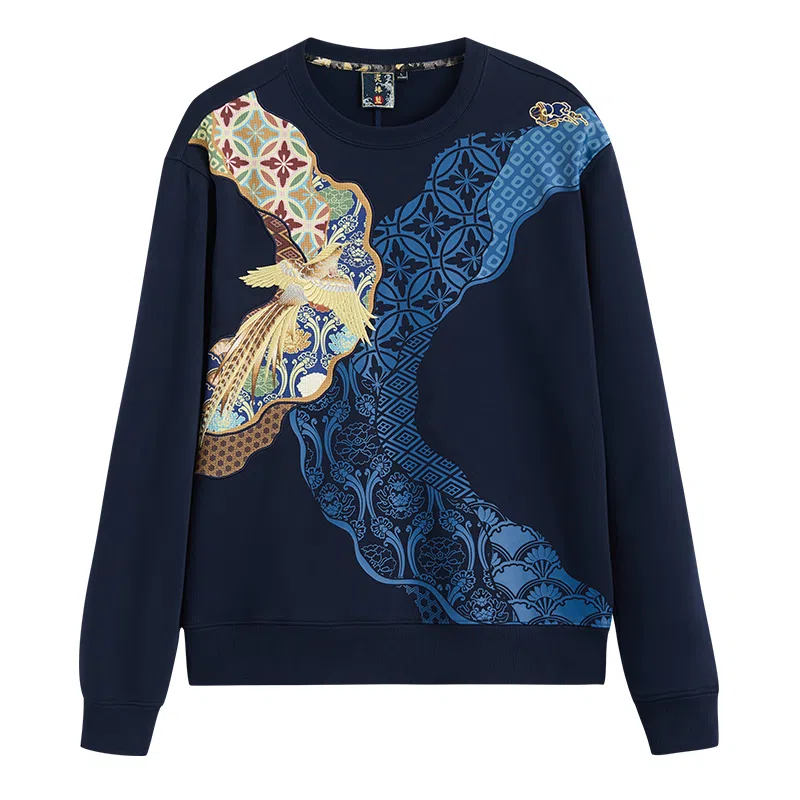 Oniku Gold Phoenix Embroidered Crewneck