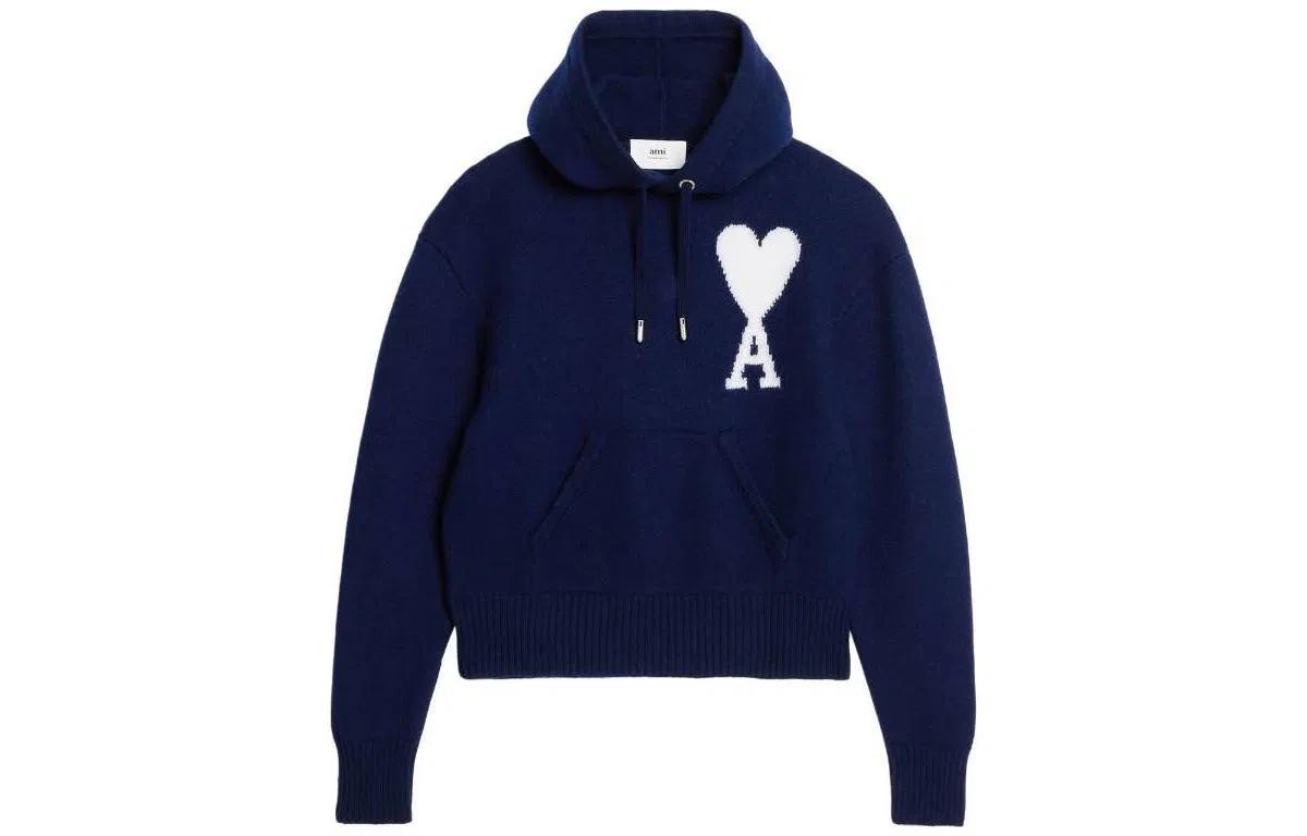 AMIPARIS Logo Pullover Hoodie Blue