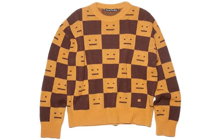 Acne Studios Face Wool Sweater Orange