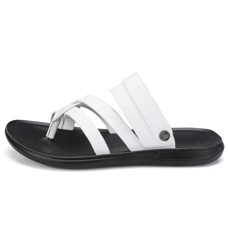 潮泽 休闲舒适简约通勤时尚 橡胶底 车缝线 防磨人字拖鞋 男款