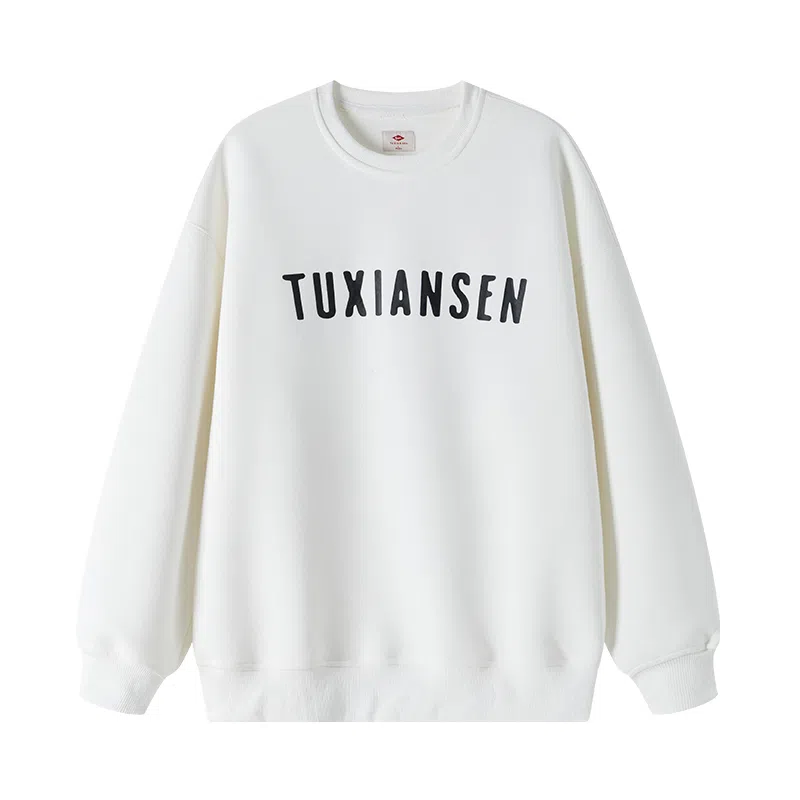 兔先森 无性别主义字母个性印花时尚潮牌圆领套头美式重磅宽松百搭长袖卫衣 男女同款