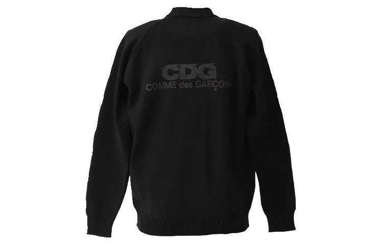 CDG Logo V-Neck Sweater Black