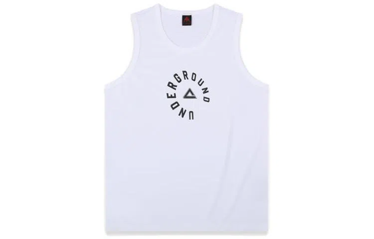 匹克 篮球文化系列 字母印花健身训练圆领套头背心 男款 大白