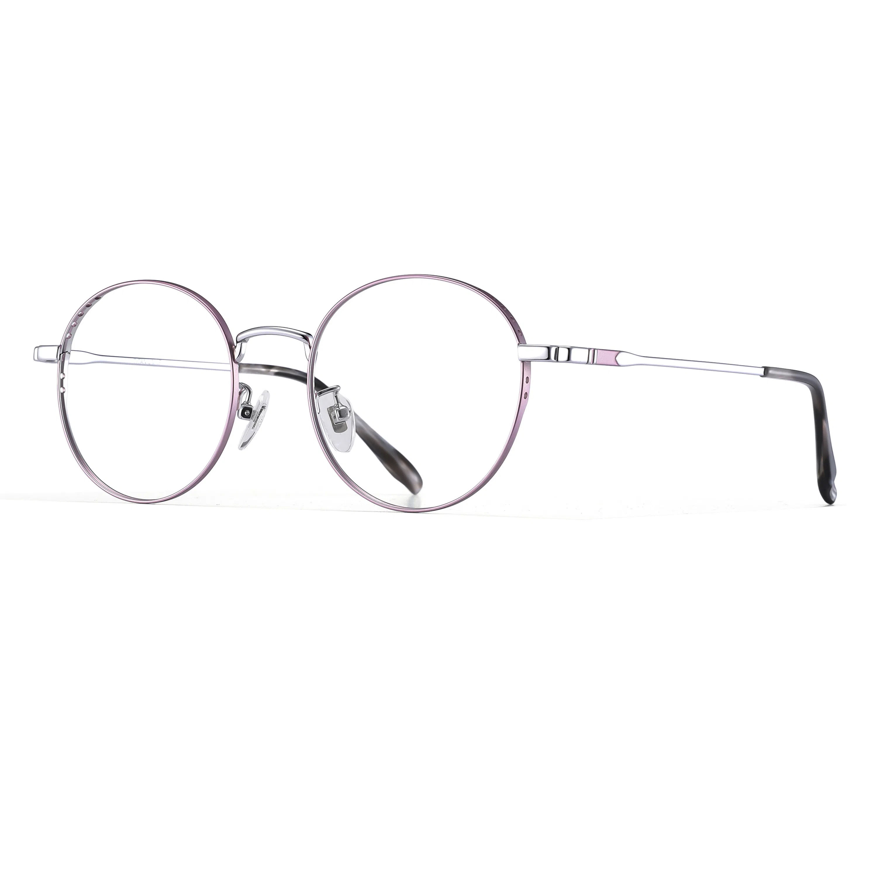 【可配度数】 苍木优品 时尚镂空系列框纯钛金丝近视镜框超轻金属镜架 合金β钛 圆形 功能性眼镜 女款