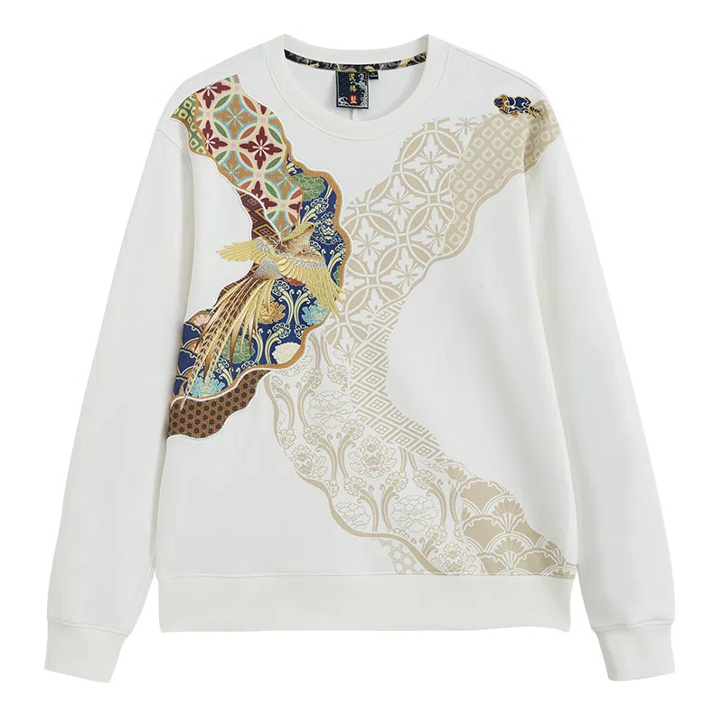 Oniku Gold Phoenix Embroidered Crewneck