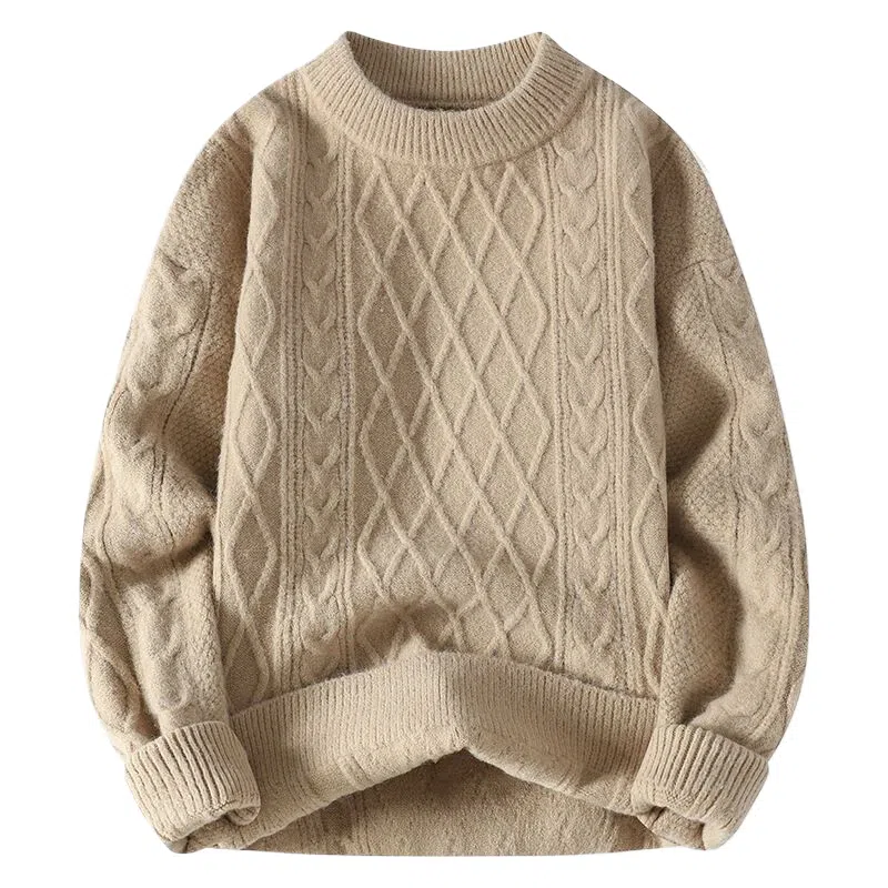 玉儿恋 条纹满印圆领落肩宽松套头长袖卫衣 男款