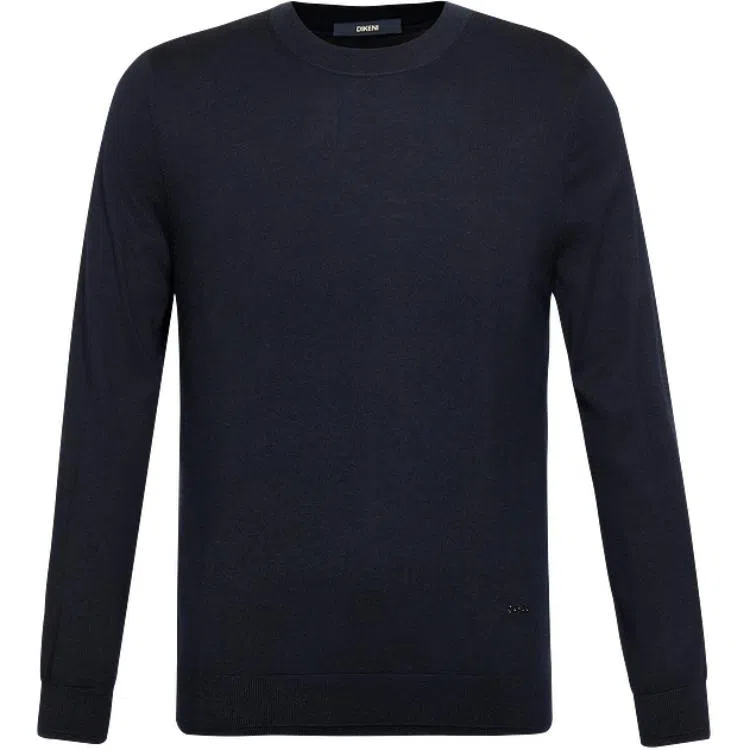 迪柯尼 纯色简约圆领修身保暖毛衣 男款