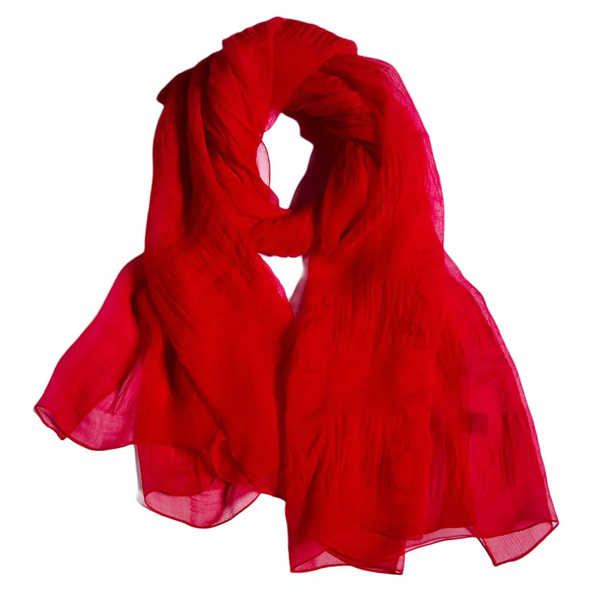 红豆 真丝长巾轻盈柔软围巾经典设计简约时尚大方 桑蚕丝 丝巾 女款