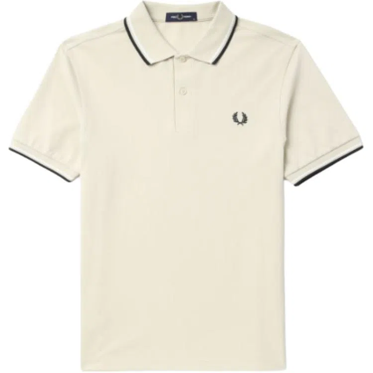 Fred Perry Logo Print Polo Khaki