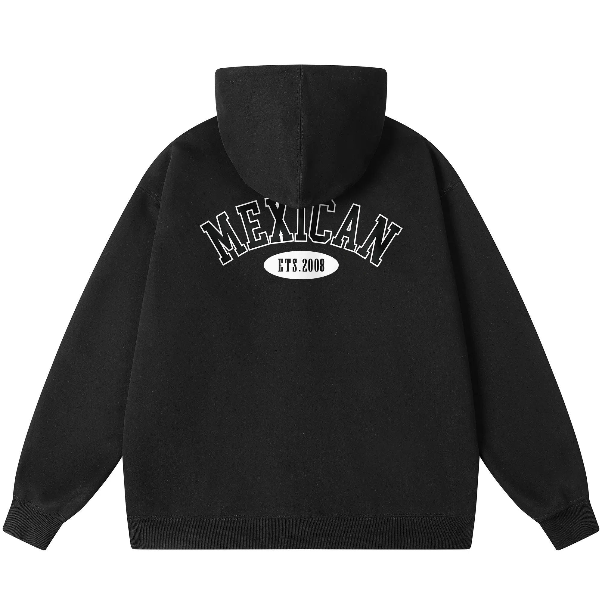 稻草人 学院风系列 简约字母印花高街重磅宽松休闲开衫连帽长袖卫衣 男女同款