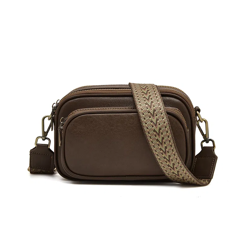 老人头 休闲简约轻便气质纯色相机包 头层牛皮 斜挎包 女款 黑色/咖色/红色/棕色