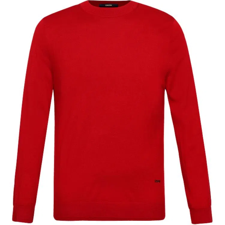 迪柯尼 纯色简约圆领修身保暖毛衣 男款