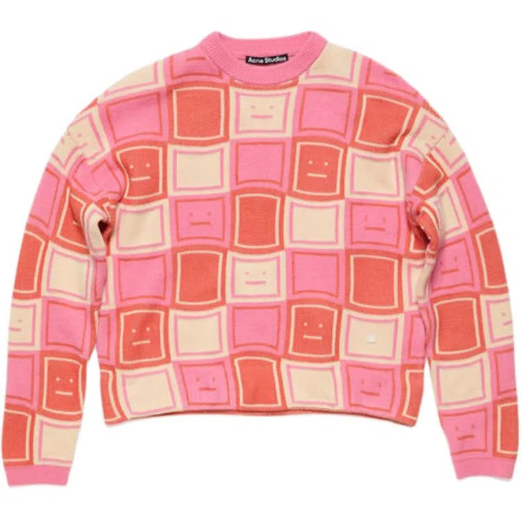 Acne Studios Face Sweater Rust Orange/Tango Pink