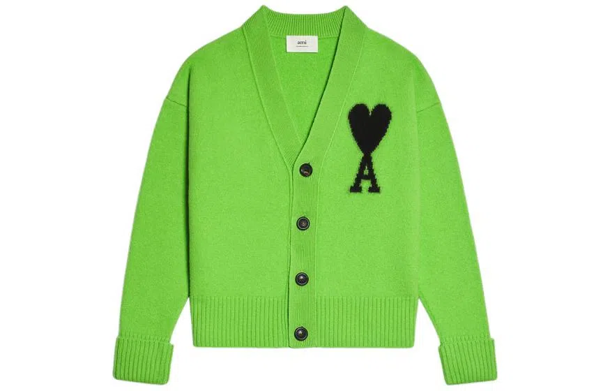 AMIPARIS V-Neck Cardigan Green