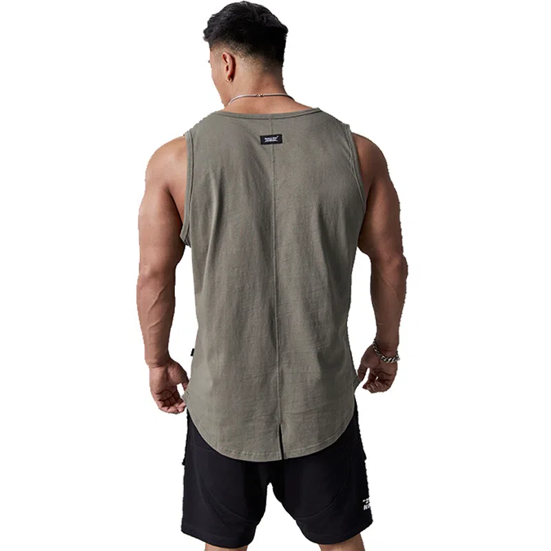 Muscle Dog Sleeveless Training Tank Top Grey Green
