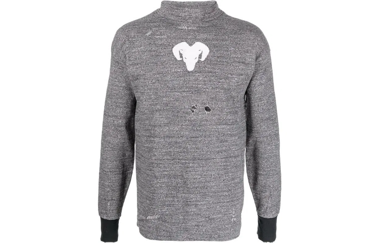 Maison Margiela SS22 Animal Pattern Turtleneck Sweater Gray