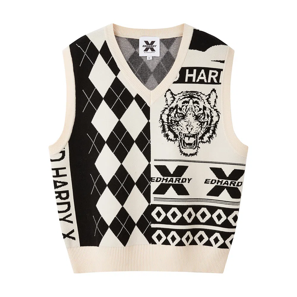 Ed Hardy Logo Sweater Vest