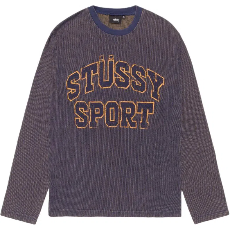 Stussy FW24 2 TONE COTTON MESH CREW logo