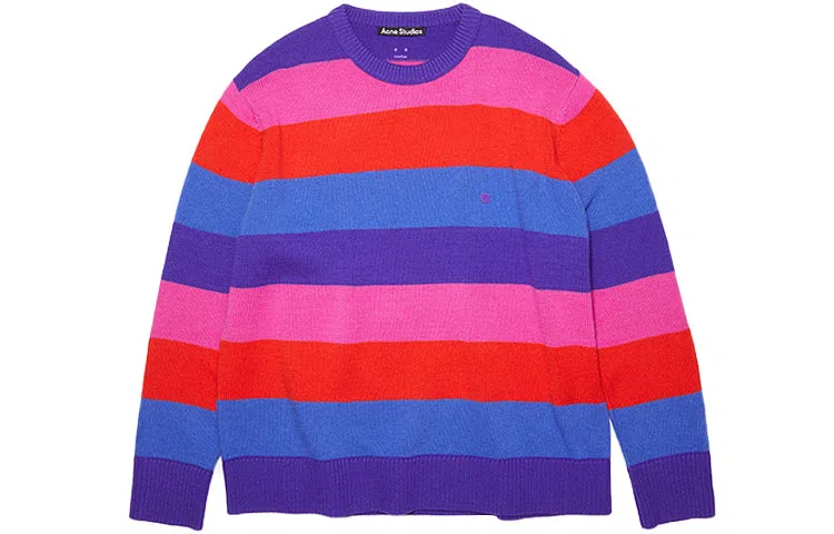 Acne Studios Face Rainbow Stripe Sweater
