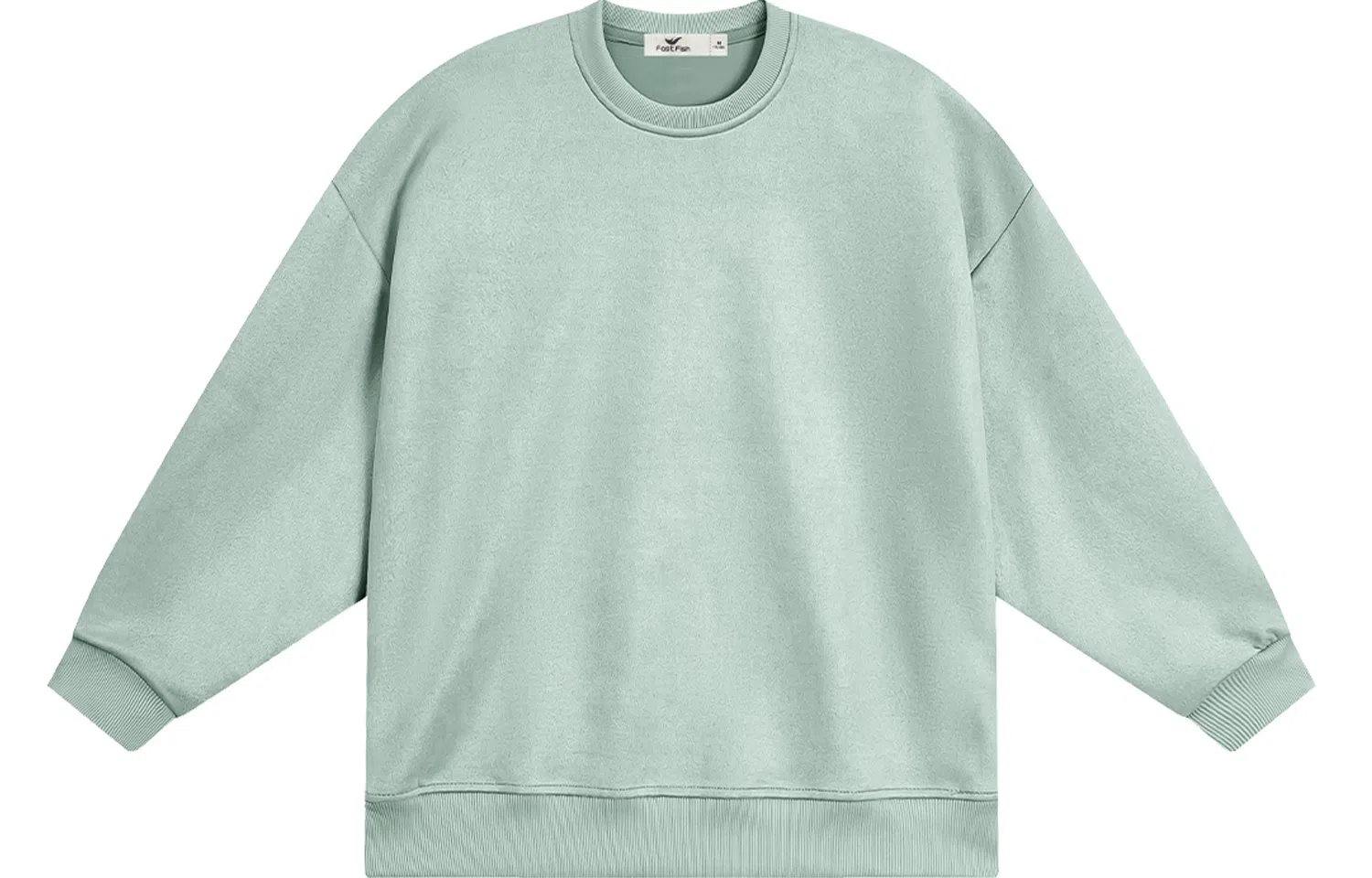 快鱼 美式复古重磅麂皮绒基础款多巴胺色系纯色宽松套头圆领通勤户外百搭长袖休闲卫衣 通用