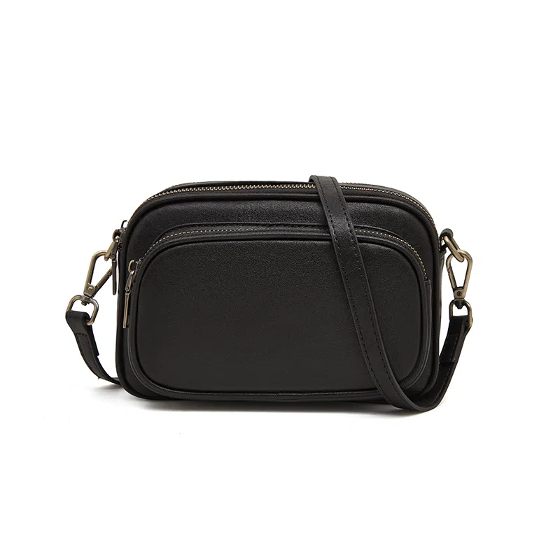 老人头 休闲简约轻便气质纯色相机包 头层牛皮 斜挎包 女款 黑色/咖色/红色/棕色