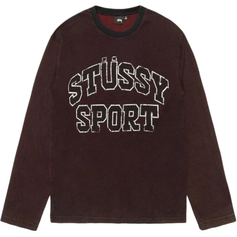 Stussy FW24 2 TONE COTTON MESH CREW logo