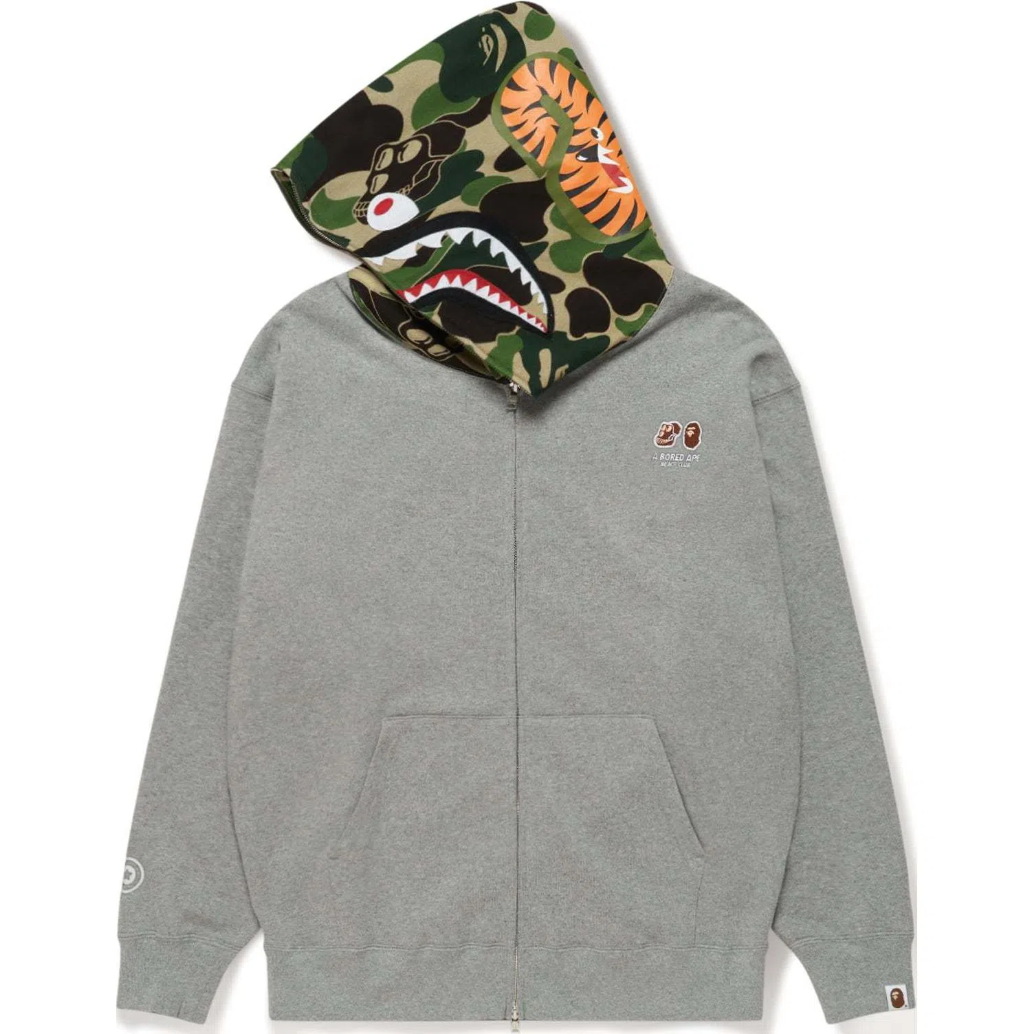 A BATHING APE x Bored Ape Shark Hoodie Grey