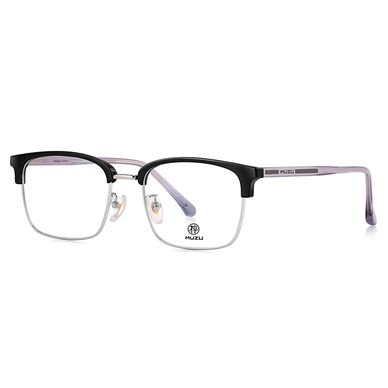 MUZU Optical Frame Black Silver