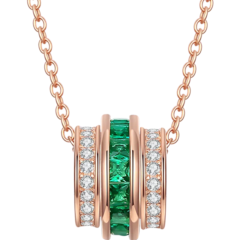 燮乐 时尚路路通转运珠#好运 人工祖母绿 吊坠 女款