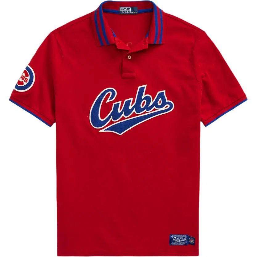 Polo Ralph Lauren Letter Logo Stripe Polo Shirt Red