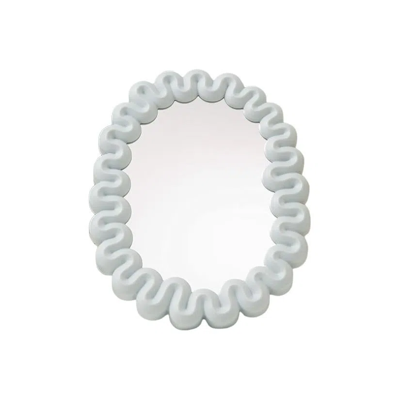 米甜兔 蓝色波纹化妆镜 便携