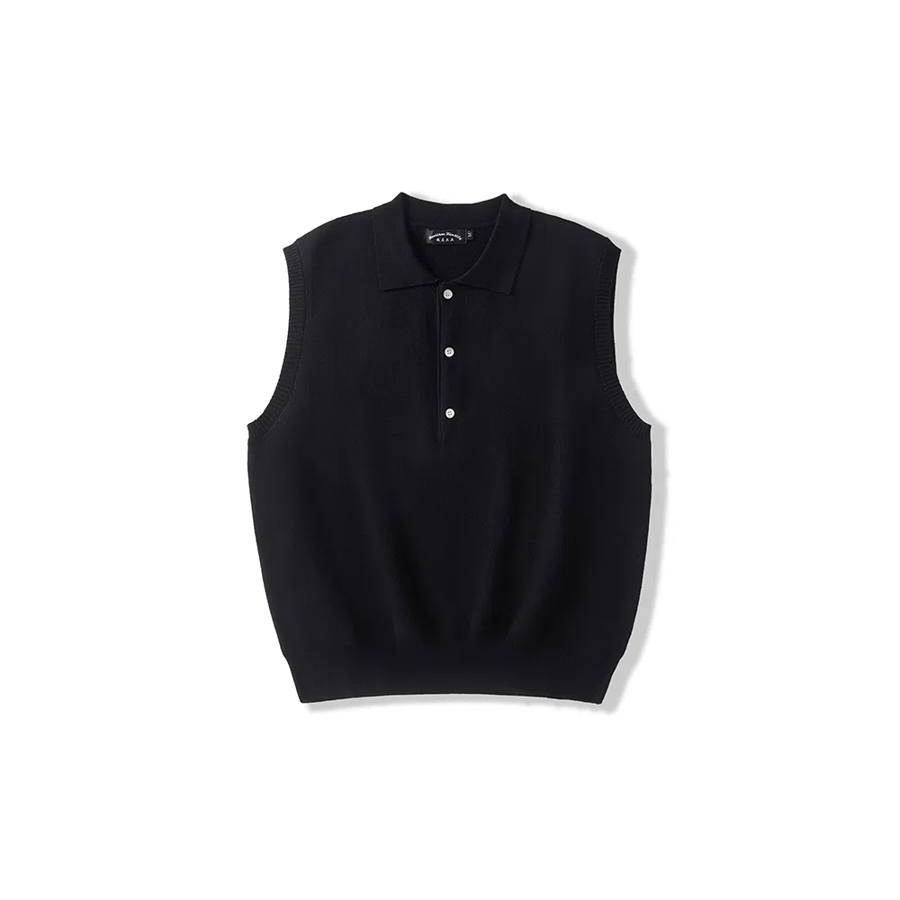 我是大卫 纯色无袖学院风马甲毛衣针织衫 男女同款