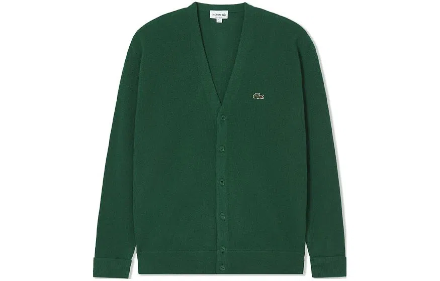 Lacoste V-Neck Knit Sweater Green