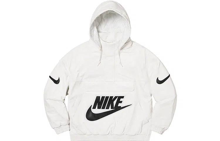 Supreme x Nike Box Logo Leather Jacket White