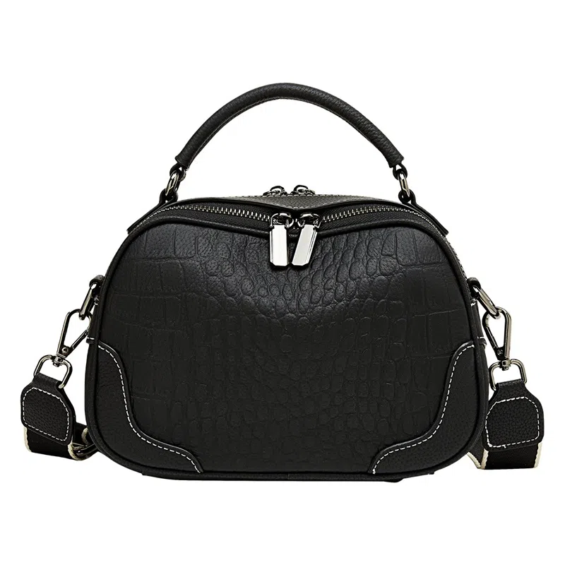 老人头 法式时尚百搭小众 牛皮拼合成革 手提包 女款 多色