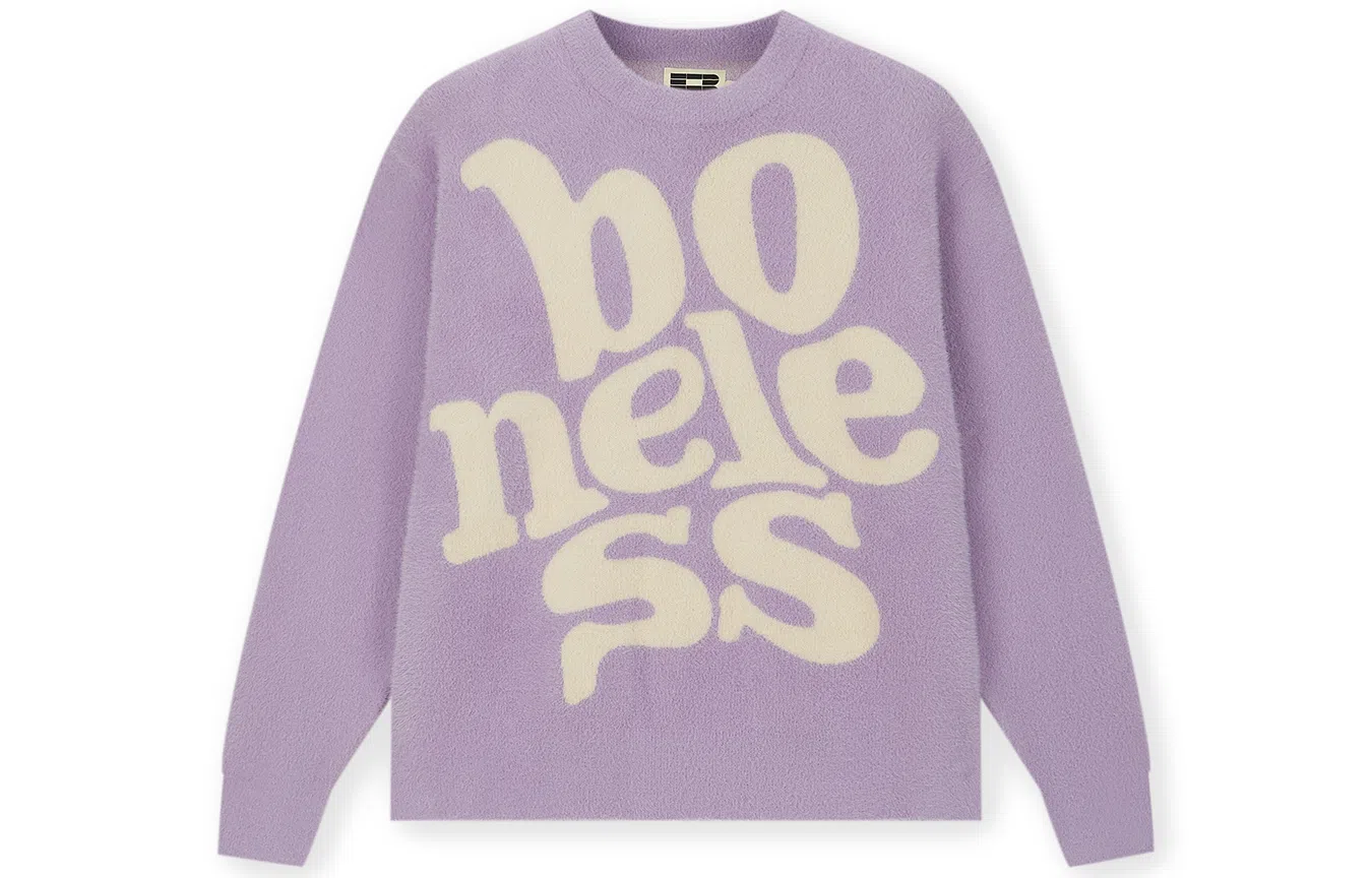 BONELESS Large Logo Jacquard Knit Sweater
