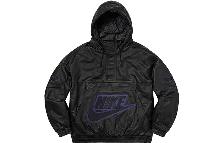 Supreme x Nike Box Logo Leather Jacket Black