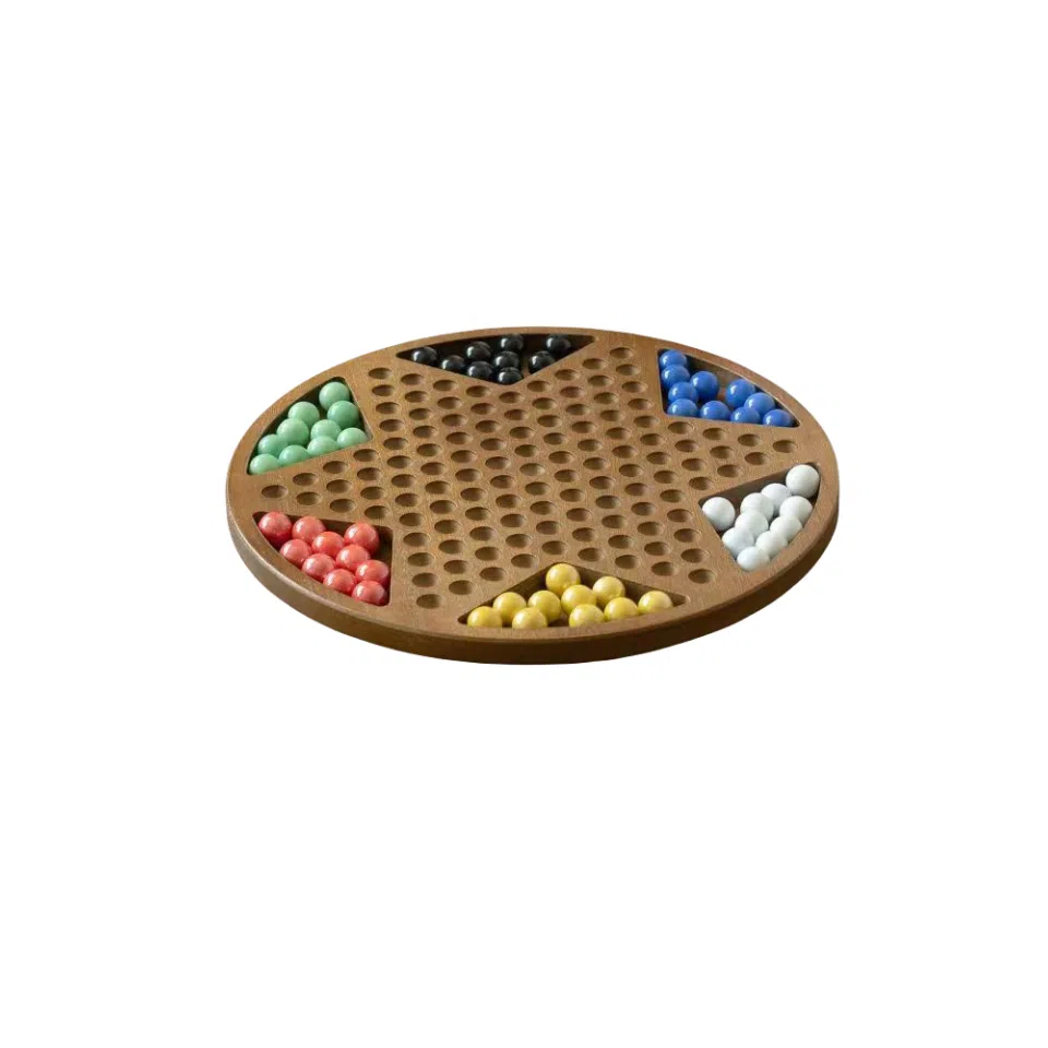 乐智由我 木质弹珠跳棋陶瓷珠 桌游