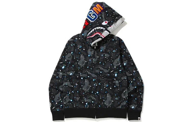 A BATHING APE Space Camo Shark Full Zip Hoodie