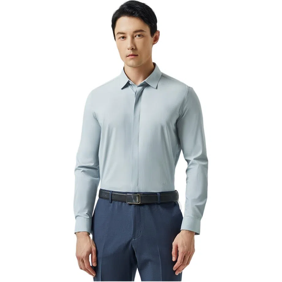 迪柯尼 纯色简约舒适长袖衬衫 男款