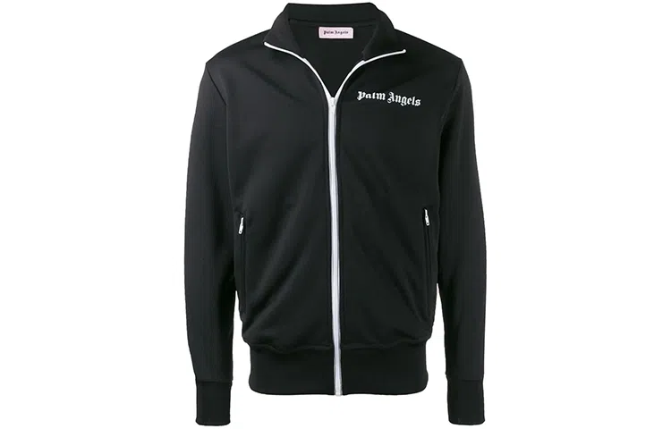 Palm Angels Zip-Up Track Jacket Black