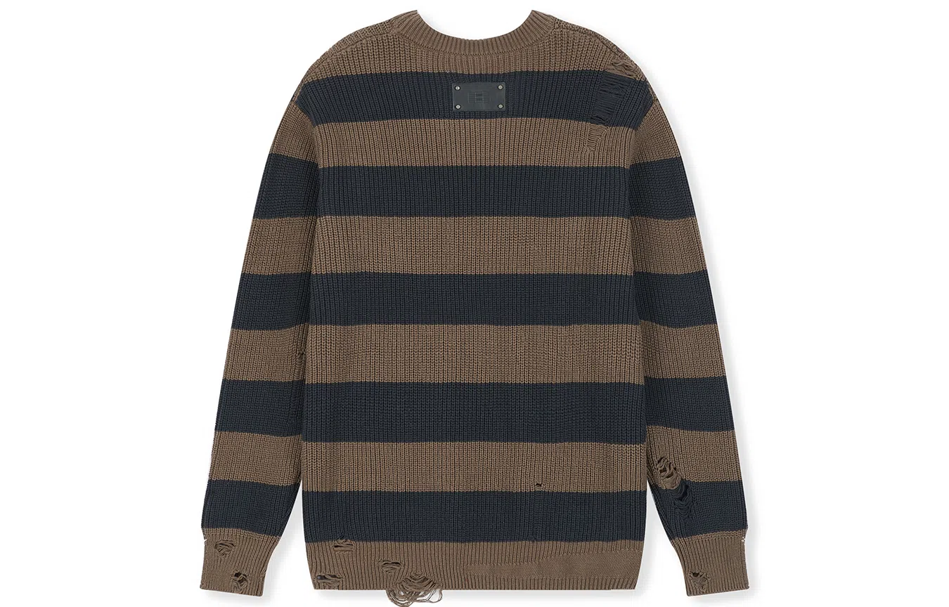 BONELESS Distressed Colorblock Sweater