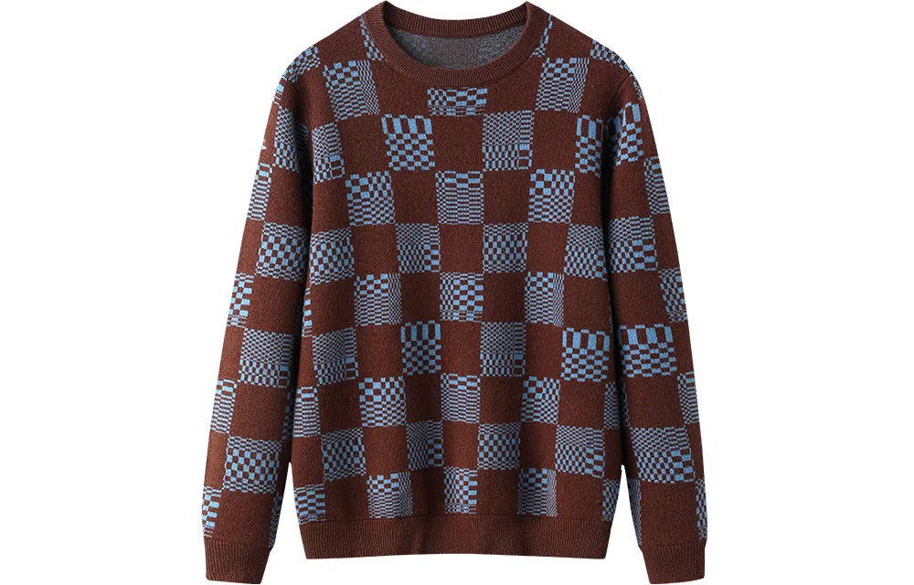 恒源祥 加厚棋盘格毛衣 男款