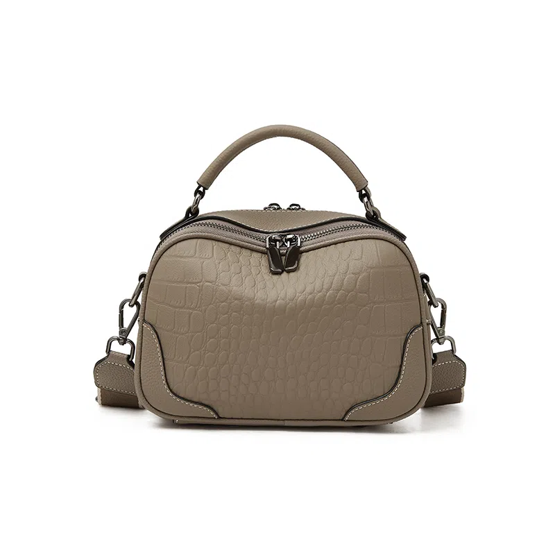 老人头 法式时尚百搭小众 牛皮拼合成革 手提包 女款 多色