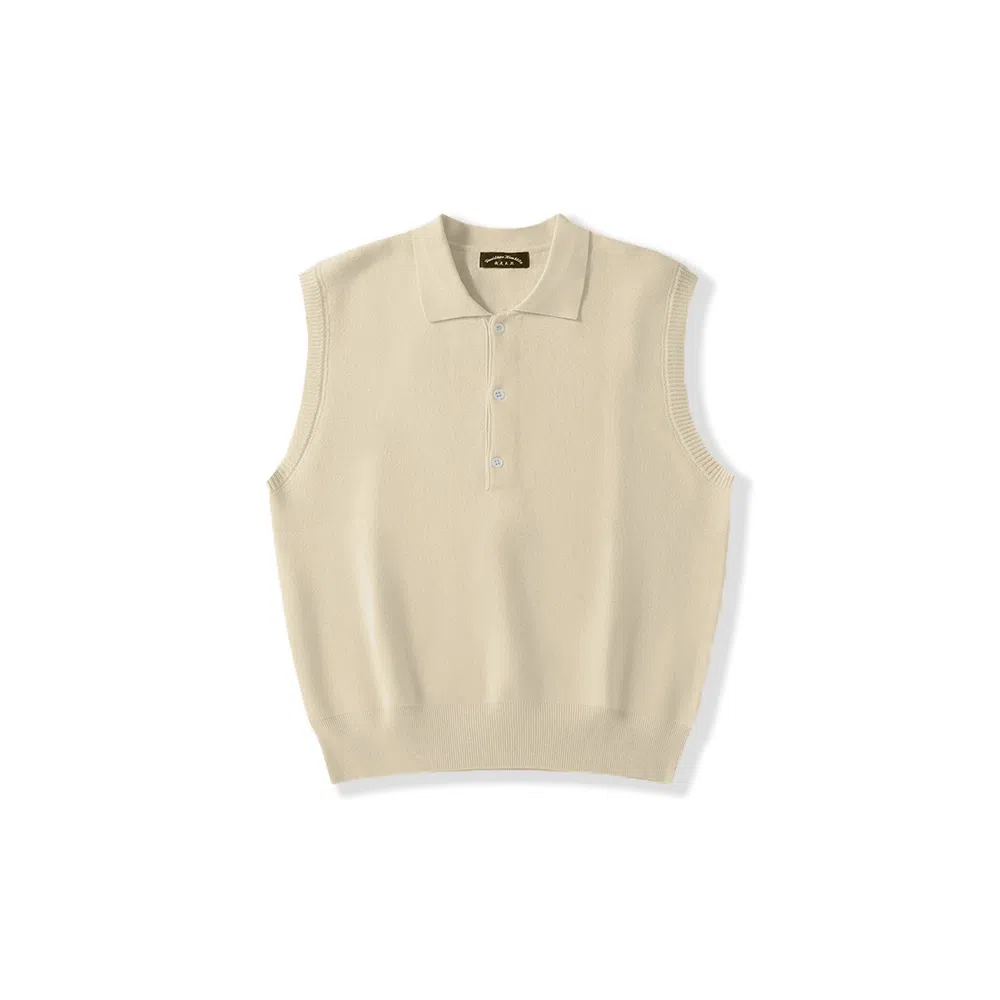 我是大卫 纯色无袖学院风马甲毛衣针织衫 男女同款